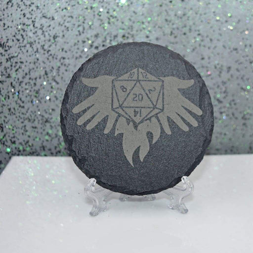 Round Slate Coaster - D&D Cleric - Round Slate Coaster - D&D Cleric - Table Shield - GriffonCo 3D Printed Miniatures & Gifts - GriffonCo Gifts - GriffonCo 3D Printed Miniatures & Gifts