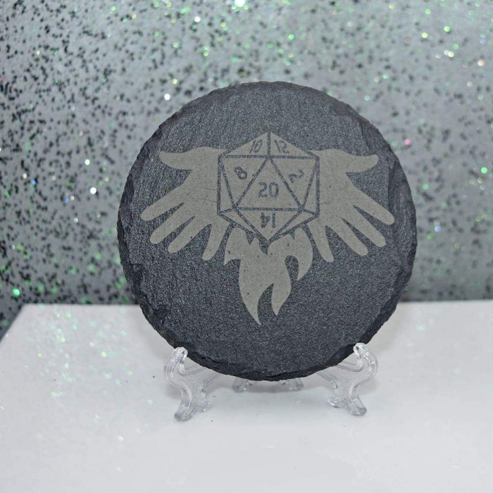 Round Slate Coaster - D&D Cleric - Round Slate Coaster - D&D Cleric - Table Shield - GriffonCo 3D Printed Miniatures & Gifts - GriffonCo Gifts - GriffonCo 3D Printed Miniatures & Gifts