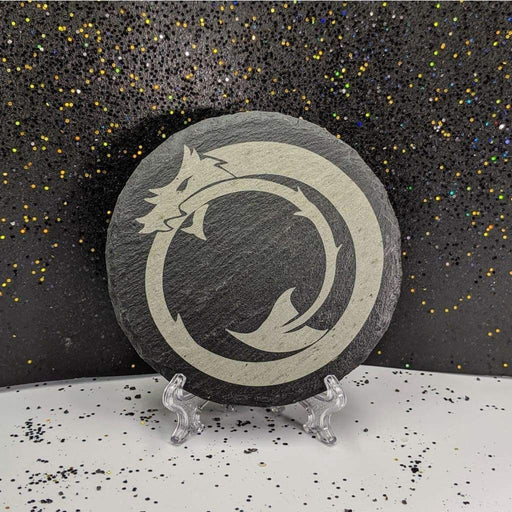 Round Slate Coaster - Dragon Tail - Round Slate Coaster - Dragon Tail - Table Shield - GriffonCo 3D Printed Miniatures & Gifts - GriffonCo Gifts - GriffonCo 3D Printed Miniatures & Gifts