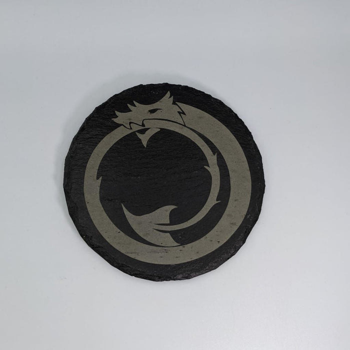 Round Slate Coaster - Dragon Tail - Round Slate Coaster - Dragon Tail - Table Shield - GriffonCo 3D Printed Miniatures & Gifts - GriffonCo Gifts - GriffonCo 3D Printed Miniatures & Gifts