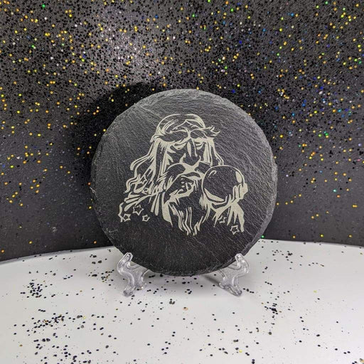 Round Slate Coaster - wizard future - Round Slate Coaster - wizard future - Table Shield - GriffonCo 3D Printed Miniatures & Gifts - GriffonCo Gifts - GriffonCo 3D Printed Miniatures & Gifts